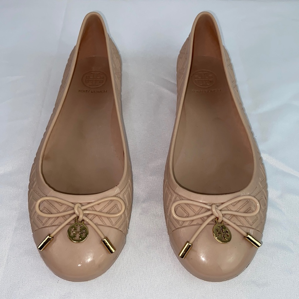 Tory Burch Tan Jelly Flats Shoes